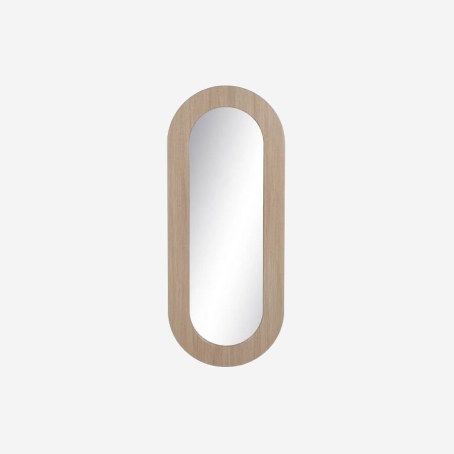 Espejo de pared ovalado de madera DM 65x2,2x160cm