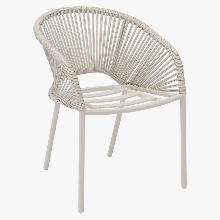 Sill&oacute;n de jard&iacute;n de aluminio crema Oryxa 57x62x77cm