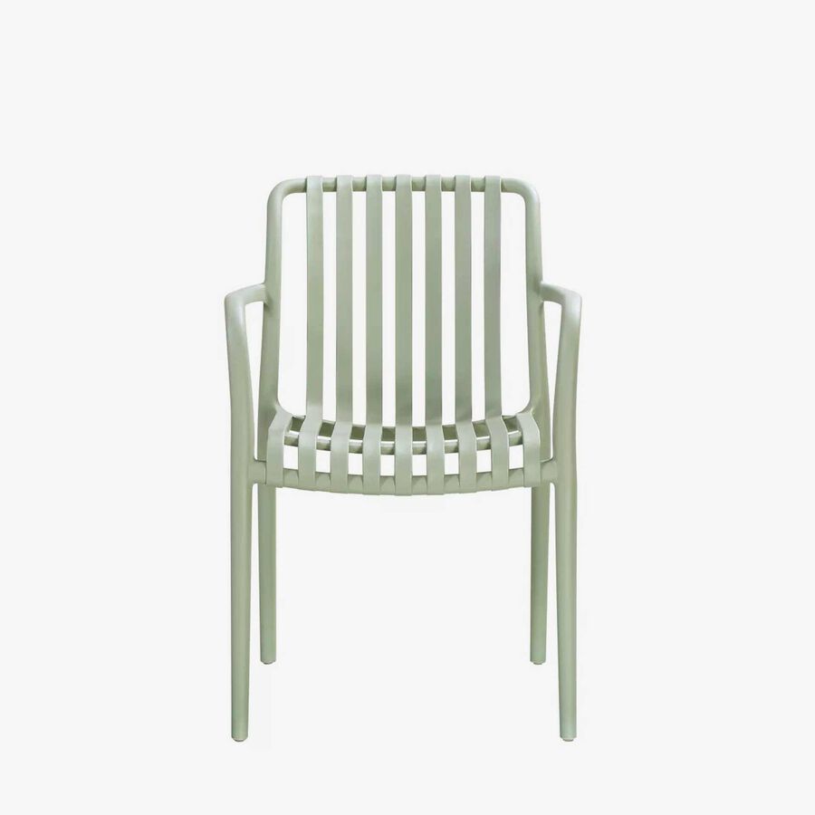 Silla de jard&iacute;n apilable de polipropileno verde Happel 59x55x81cm