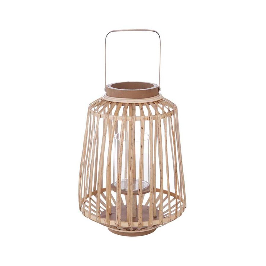 Farol de rat&aacute;n marr&oacute;n Chairo &Oslash;25x35cm