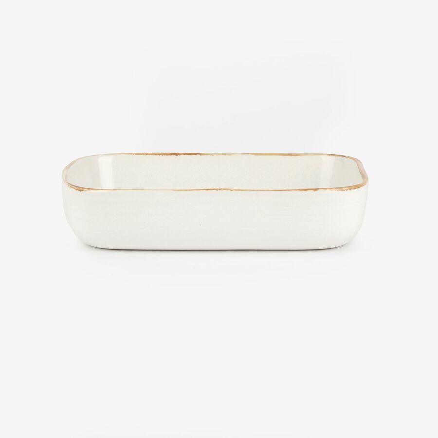 Fuente para horno de gres con ribete 22x15cm