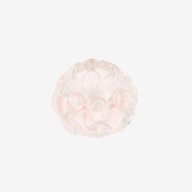 Portavelas de cristal rosa Flor Ø8x5,5cm