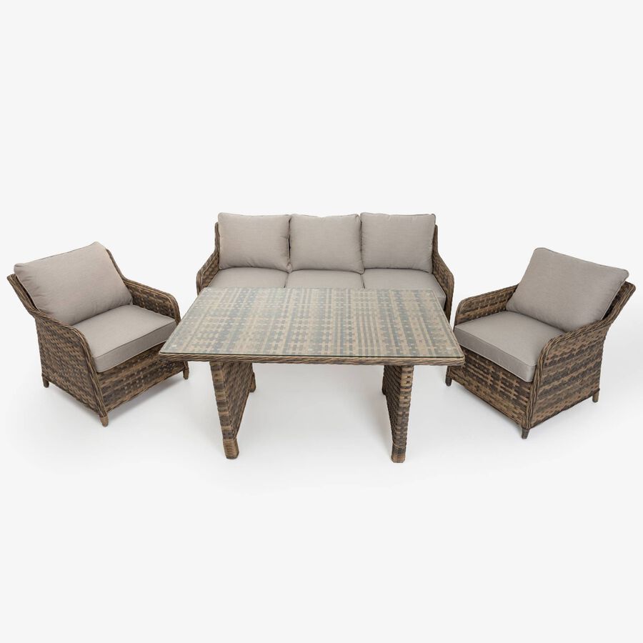 Conjunto de sofá de jardín de 4 piezas de ratán Lanai Casa Viva