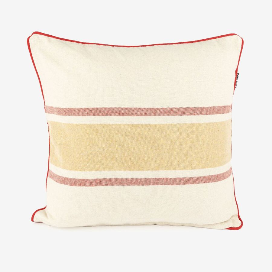 Funda de cojín de algodón con rayas rojas Niza 45x45cm