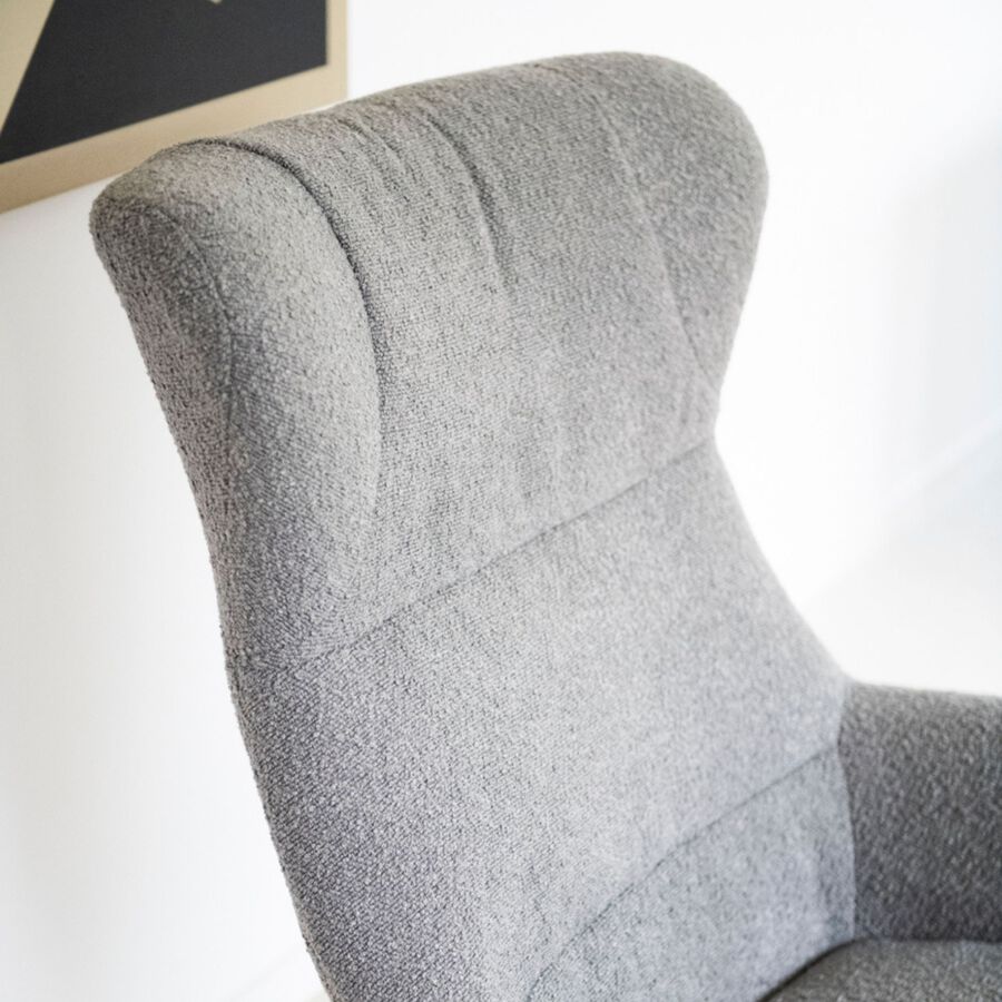 Butaca giratoria gris Celida 81x89x101cm Clau&Chloe