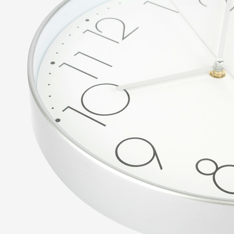 Reloj de pared plateado Ø30cm
