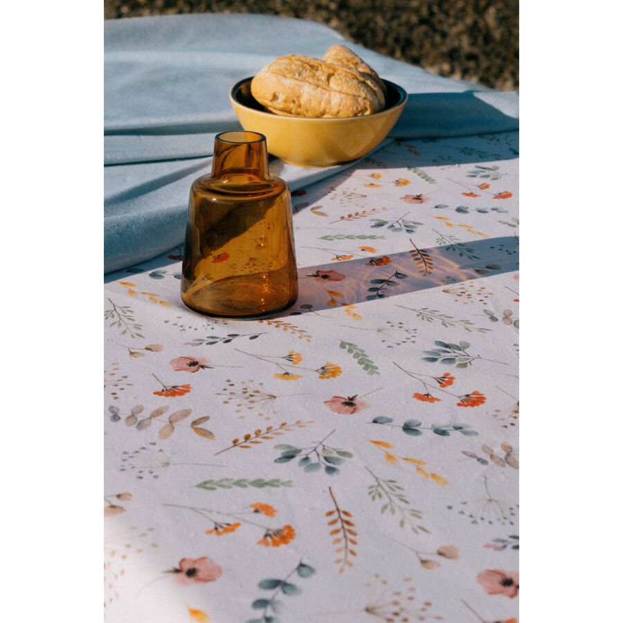 Mantel de algodón reciclado Flores 135x140cm