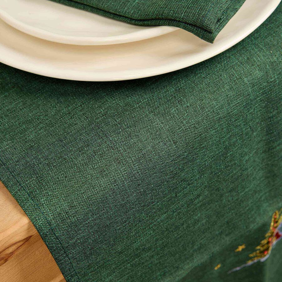 Camino de mesa verde bordado Pueblo 50x150cm