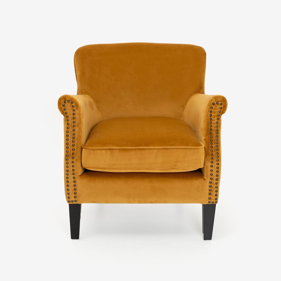 Butaca de terciopelo mostaza Aurora 79x75x79cm Clau&Chloe
