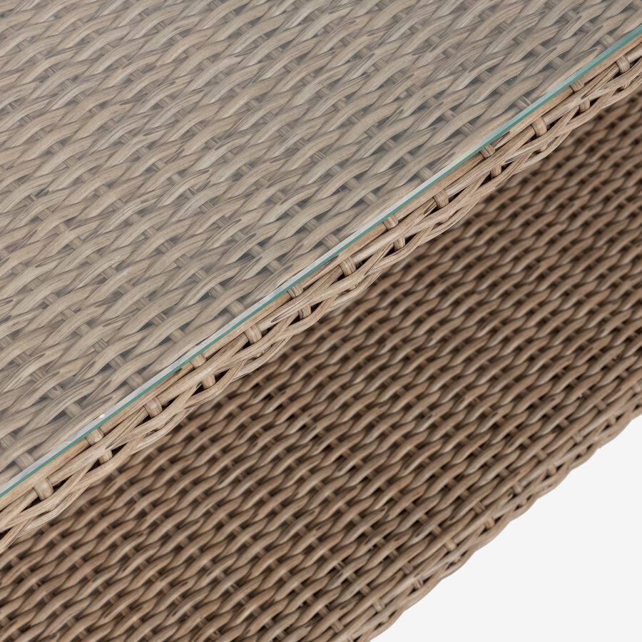 Set de jard&iacute;n de 4 piezas de rat&aacute;n sint&eacute;tico beige Zanz&iacute;bar