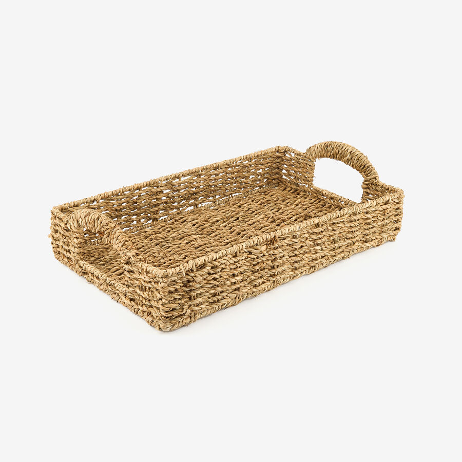 Bandeja con asas de fibras naturales Blunt 45x29x8cm