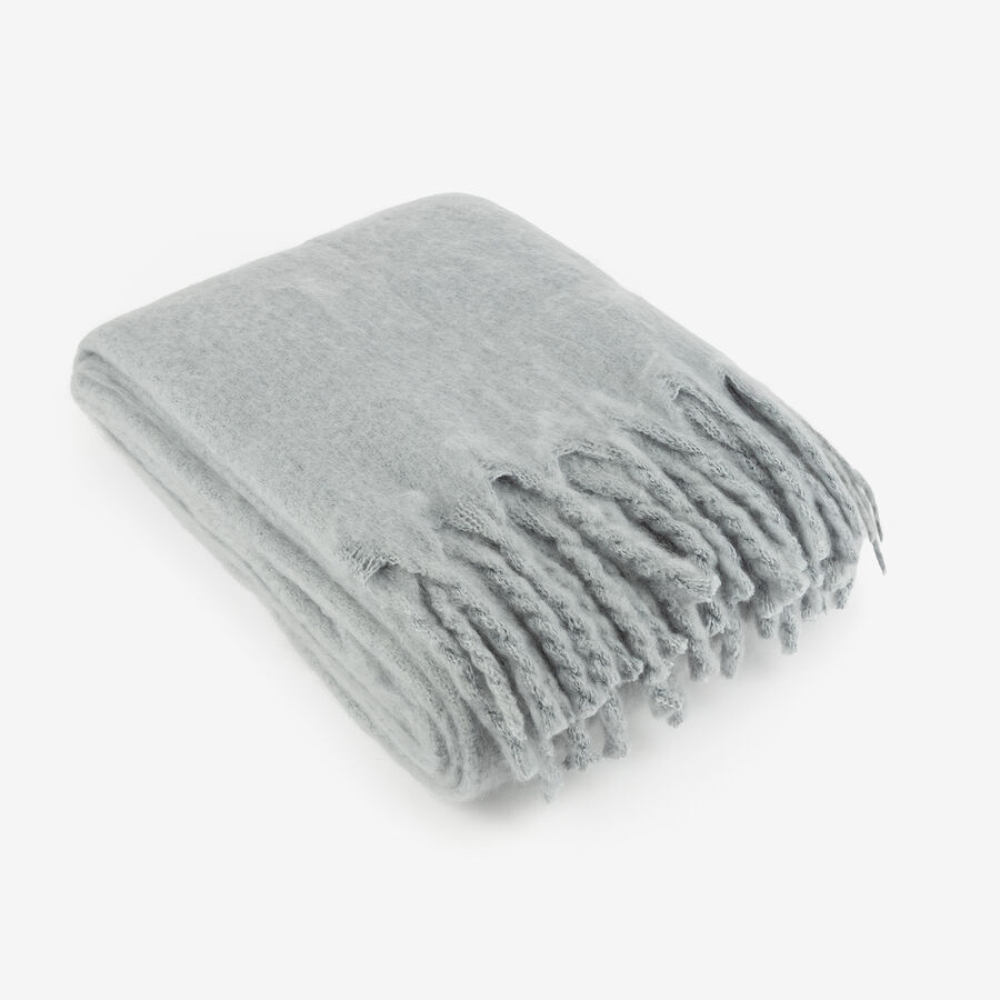 Manta efecto mohair gris 130x150cm