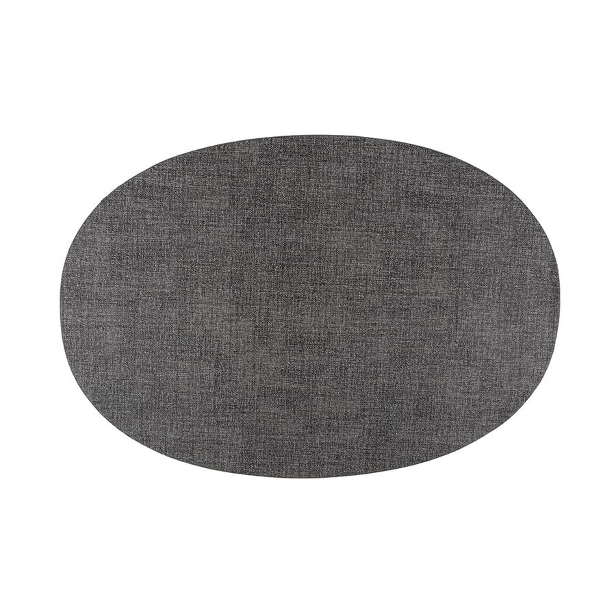 Mantel individual oval reversible gris oscuro Tiffany 48x33cm