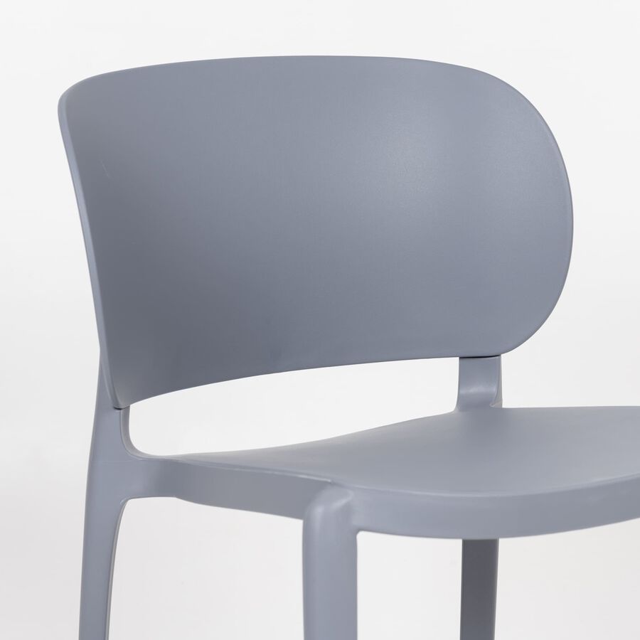 Silla de comedor apilable gris Daniela 50x49cm