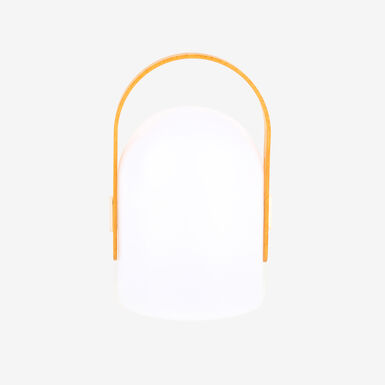 Lámpara de mesa para exterior LED con asa y USB Ø13x25cm