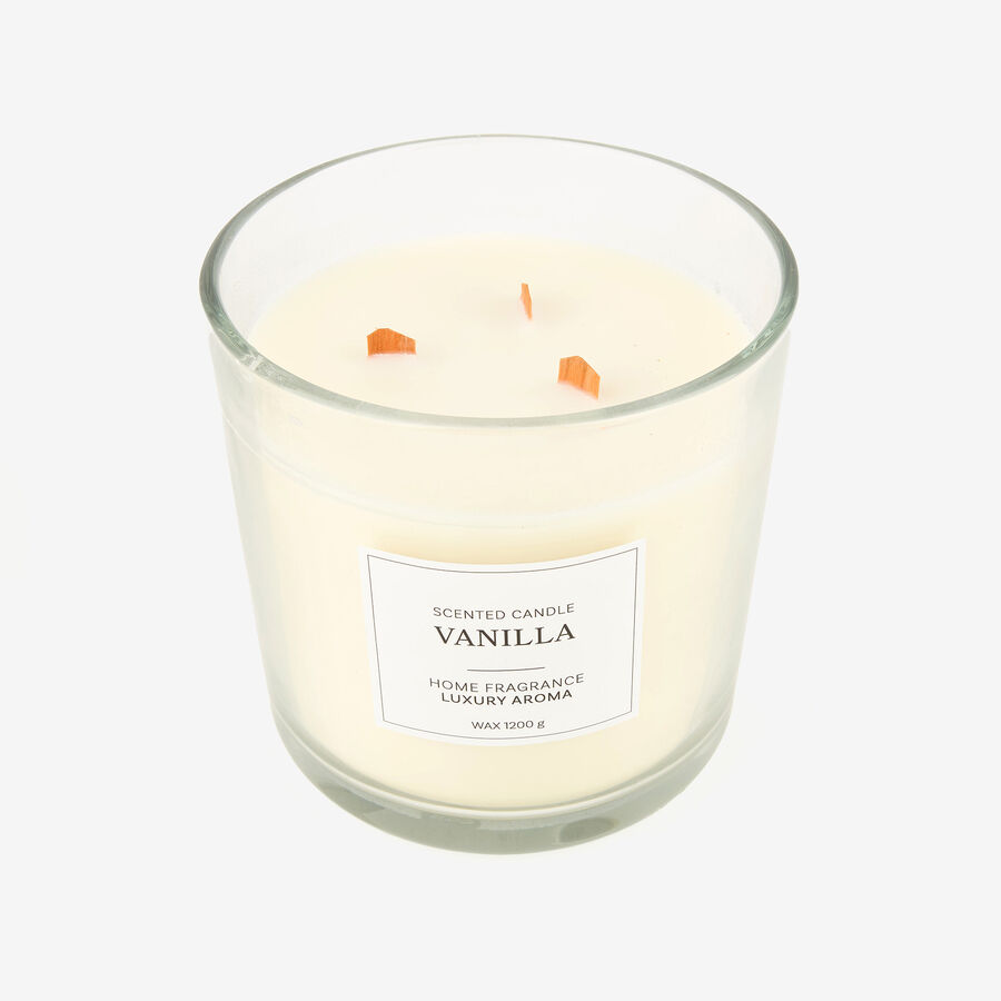 Vela aromática de tres mechas en vaso de cristal 15cm en varios modelos