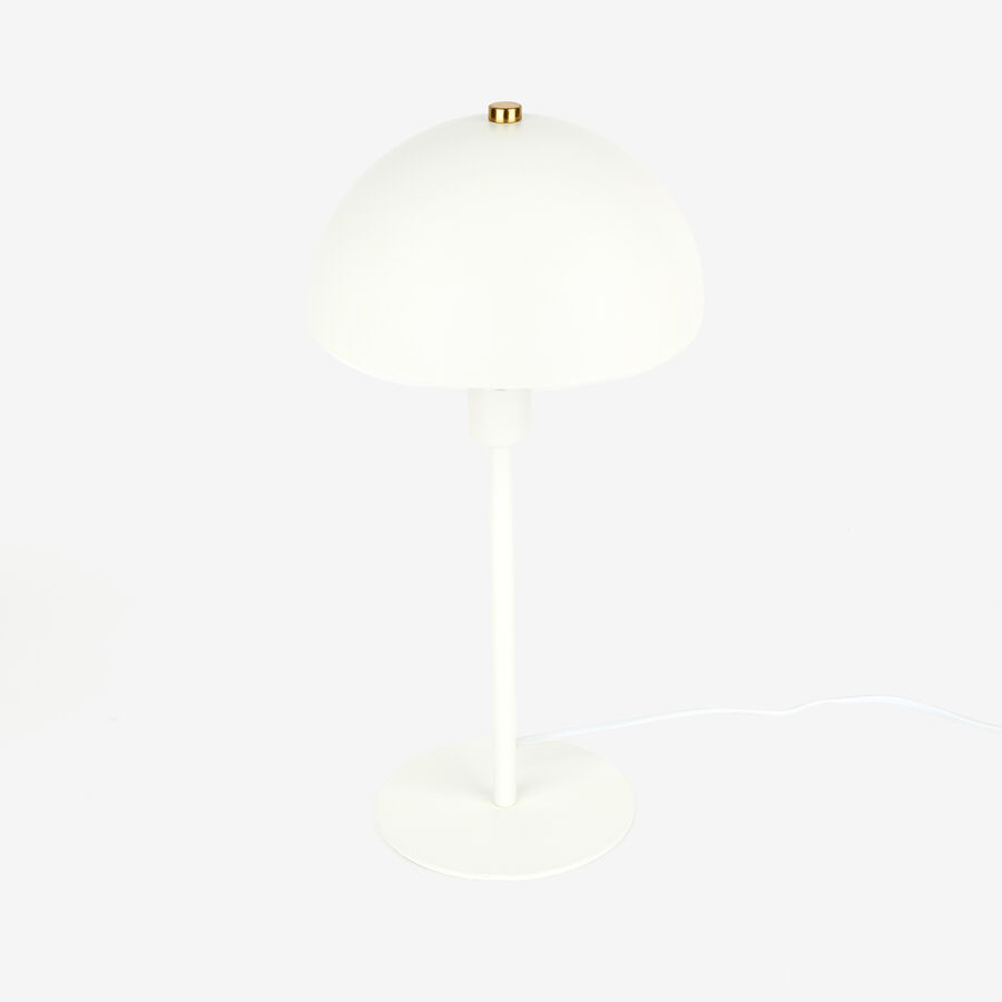 L&aacute;mpara de mesa de metal blanca Jeyne 18x36cm