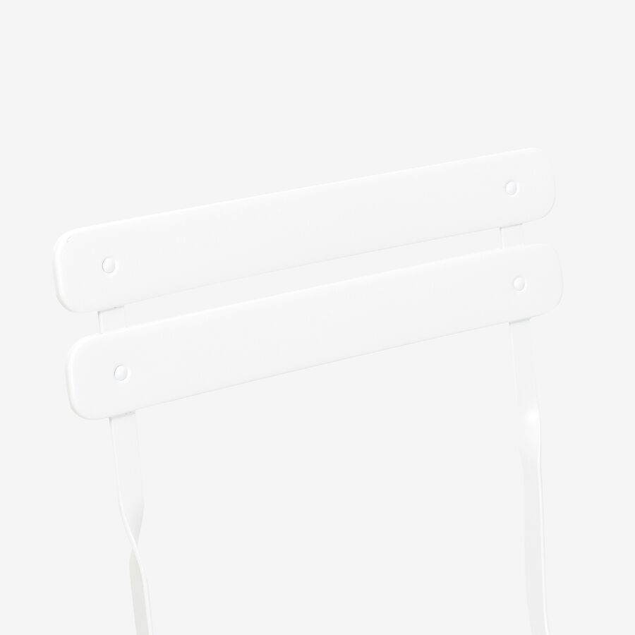 Set de jard&iacute;n plegable de mesa y 2 sillas de acero blanco Bistro