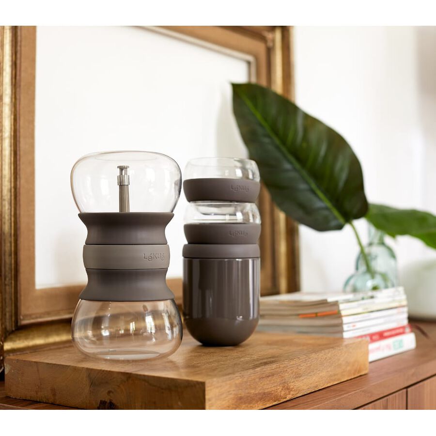 Infusor de t&eacute; de vidrio y silicona Calm &Oslash;11,5x21cm - L&eacute;ku&eacute;