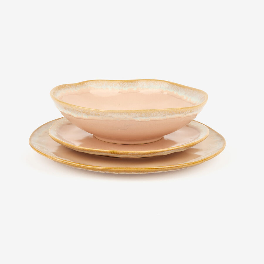 Plato de postre de gres beige Amelie Ø20cm