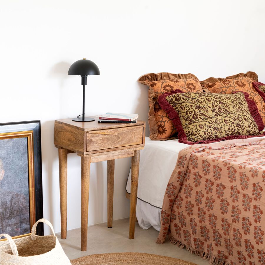 Mesa auxiliar de madera de mango Seattle 40x32x70cm Clau&Chloe