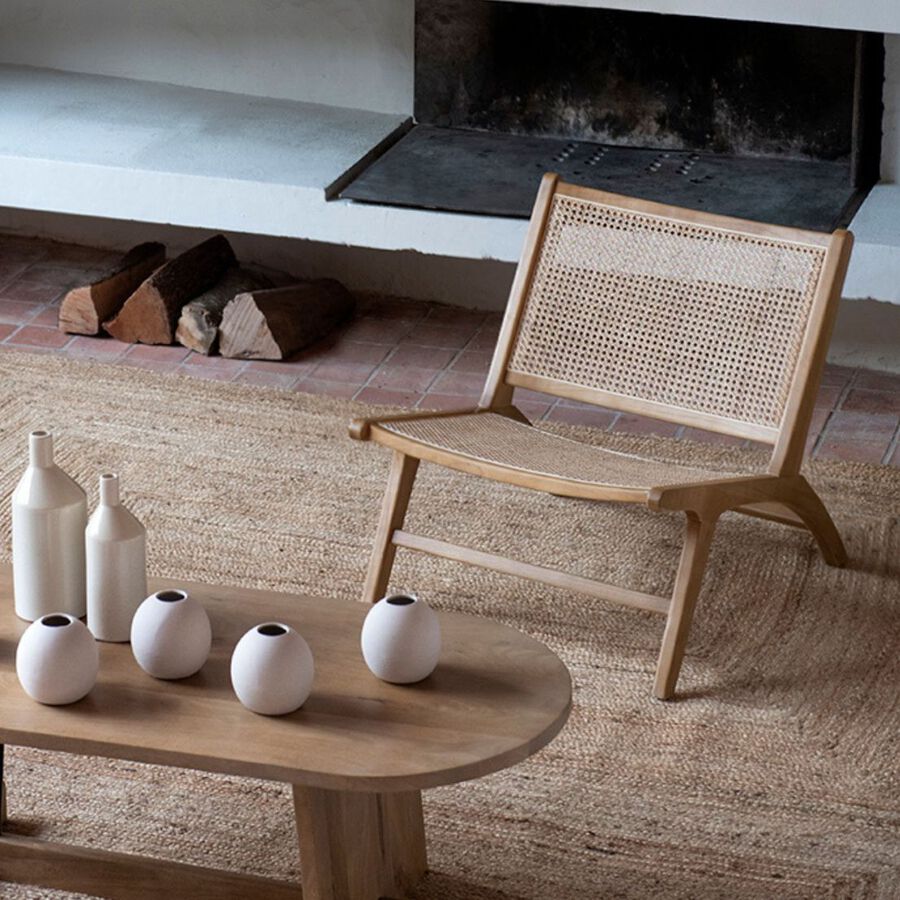 Butaca de ratán marrón claro Elodye 64x49x66cm Clau&Chloe