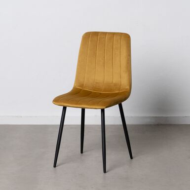 Set de 4 sillas de comedor de terciopelo dorado Izabal 55x44x88cm