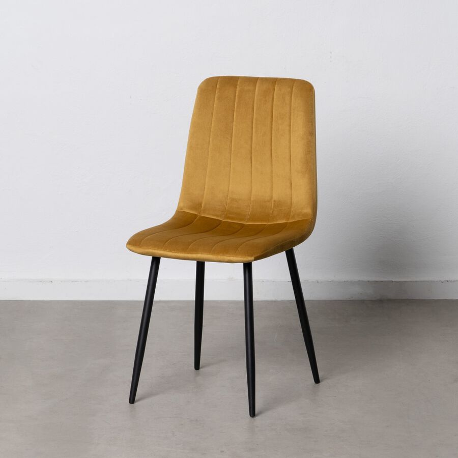 Set de 4 sillas de comedor de terciopelo dorado Izabal 55x44x88cm