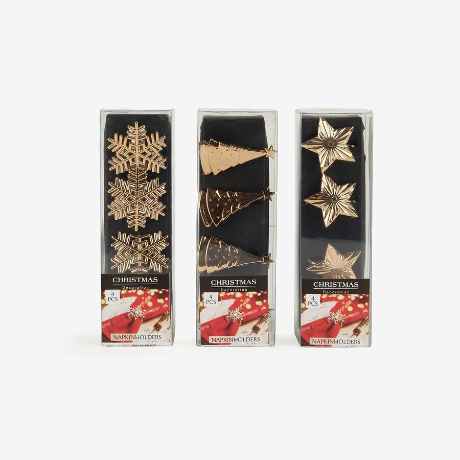 Set de 4 servilleteros dorados en varios modelos