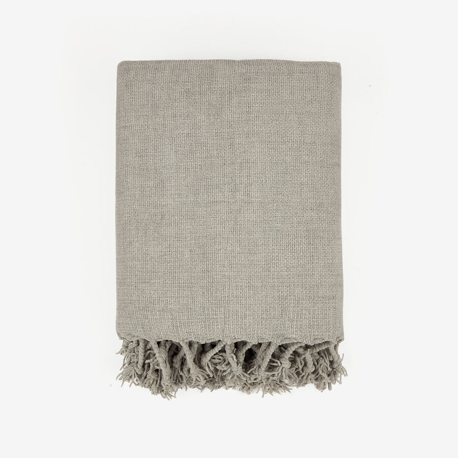 Plaid de chenilla gris Kordon 160x130cm