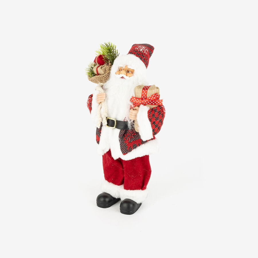 Figura decorativa Santa Claus con saco de regalos 30cm