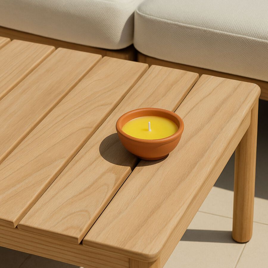 Vela de citronela con cuenco de cerámica Duna Ø11x5cm