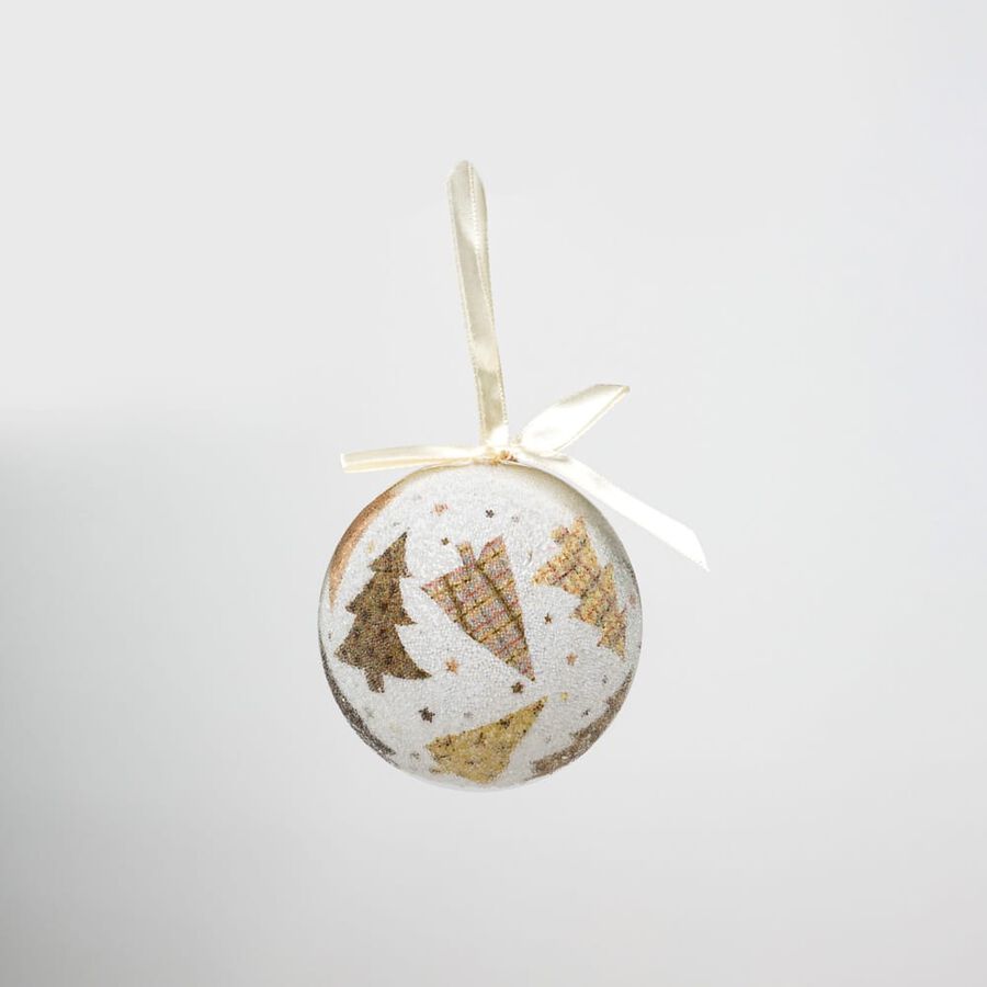 Set de 6 bolas decorativas doradas Árboles 7,5cm