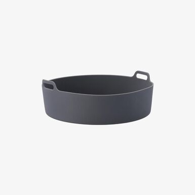 Cesta redonda de silicona gris para freidora de aire Ø22x9cm