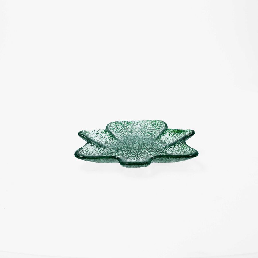 Bandeja de &aacute;rbol de Navidad verde de vidrio Glam 20x16cm