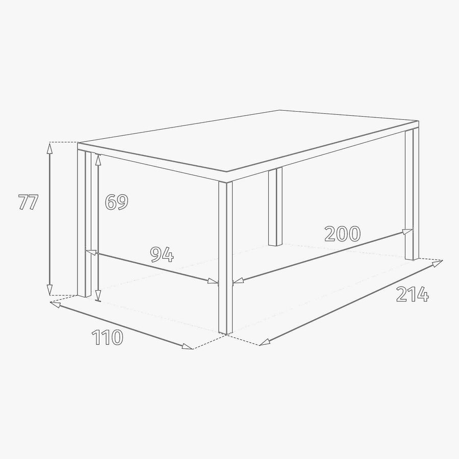 Mesa de comedor de jard&iacute;n extensible de aluminio crema Evora 214x110x77cm
