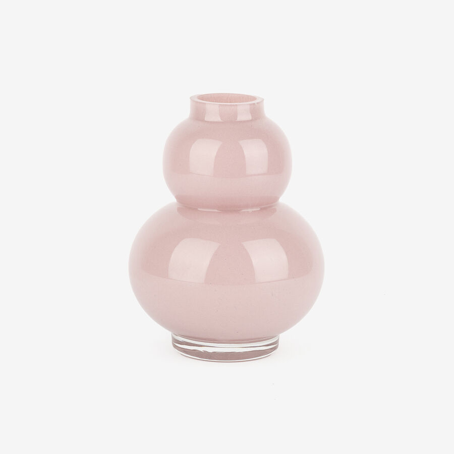 Jarr&oacute;n de cristal rosa palo Lia &Oslash;14x18cm