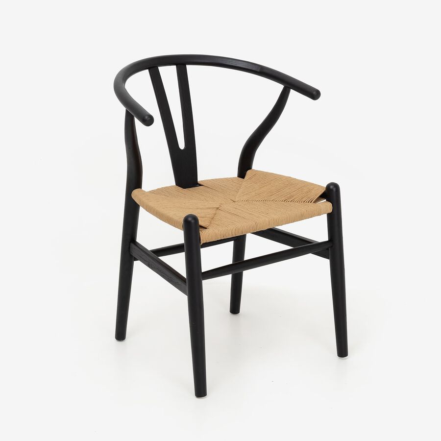 Silla de comedor de madera negra Irma 49x42x78cm Clau&Chloe