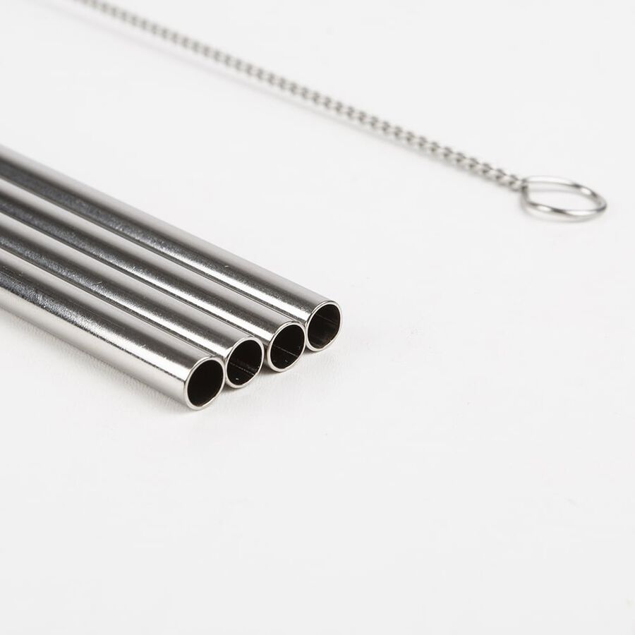 Set de 4 pajitas de acero inoxidable con cepillo Dalvik