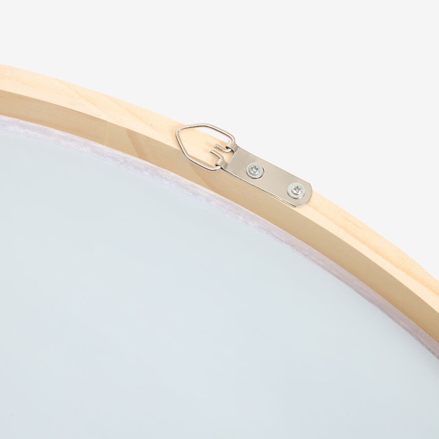 Espejo de pared redondo con marco madera Jalota Ø60cm