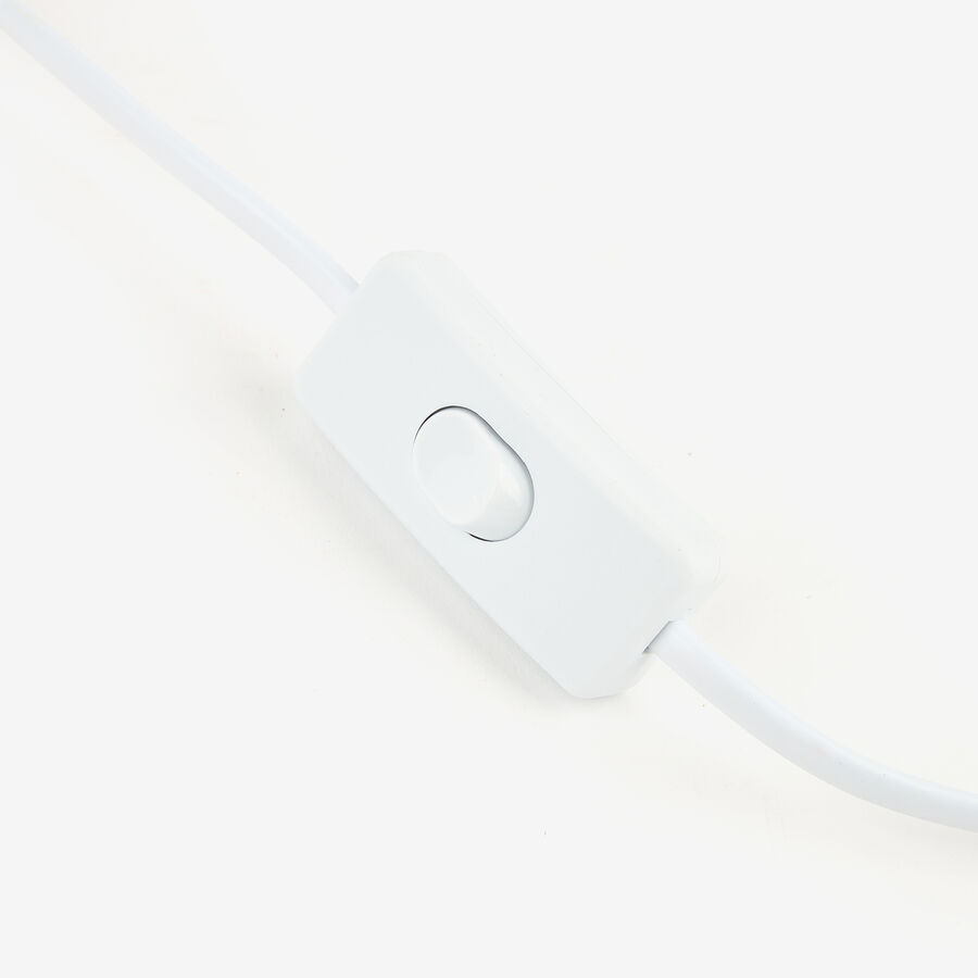 L&aacute;mpara de mesa blanca de metal y madera Flexo &Oslash;14x36cm