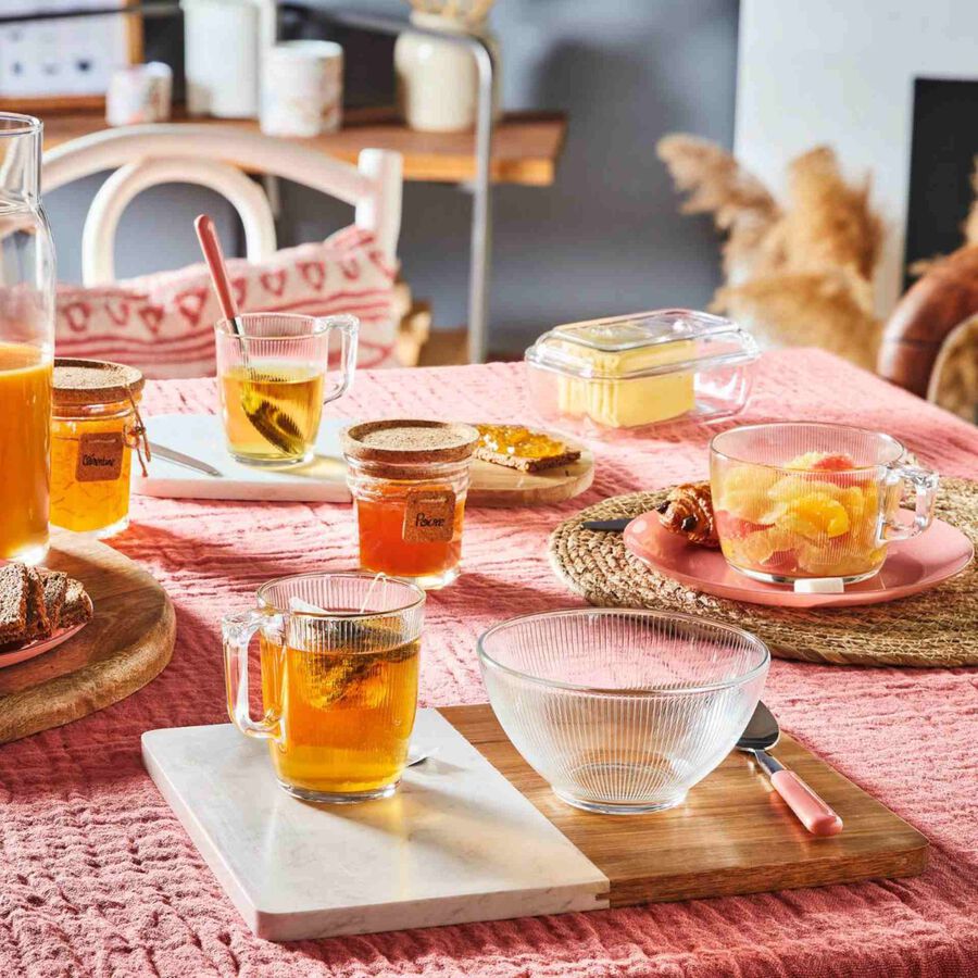 Mug de vidrio transparente Stria 25cl