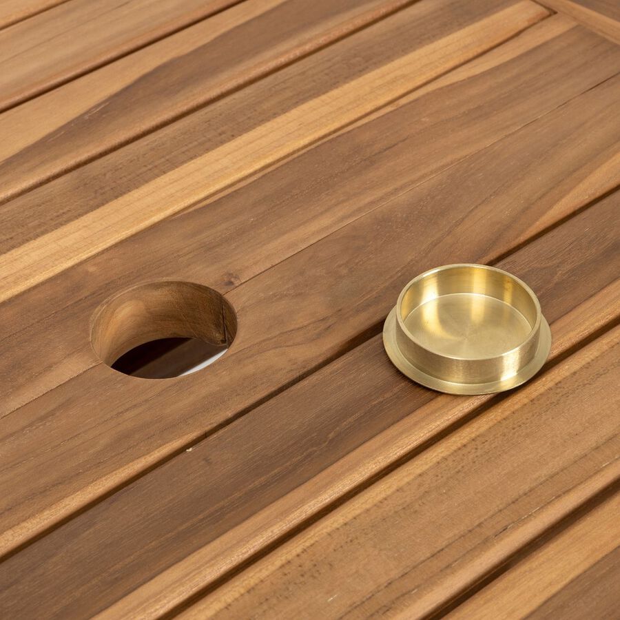 Mesa ovalada extensible de madera de teca 240/180x100x75cm