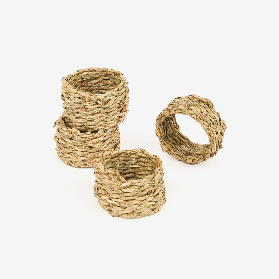 Set de 4 servilleteros de fibras naturales Ø5cm