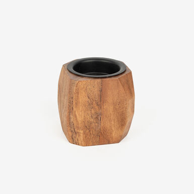 Portavelas de madera de acacia 6cm