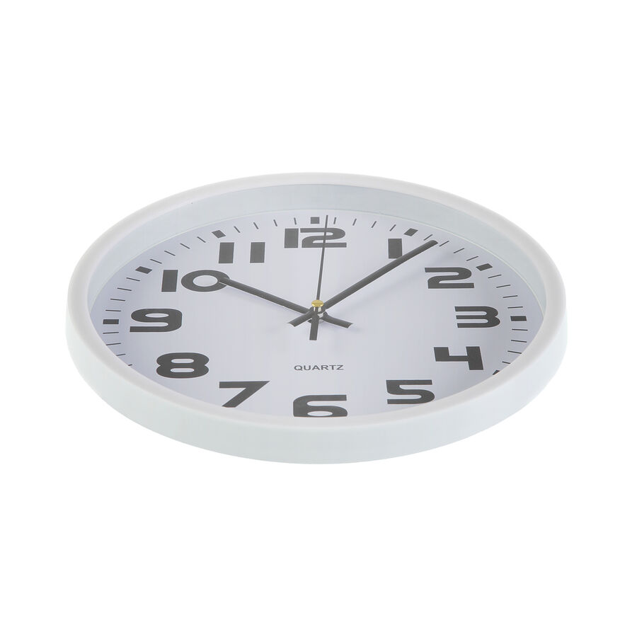 Reloj de pared de pl&aacute;stico blanco &Oslash;25cm