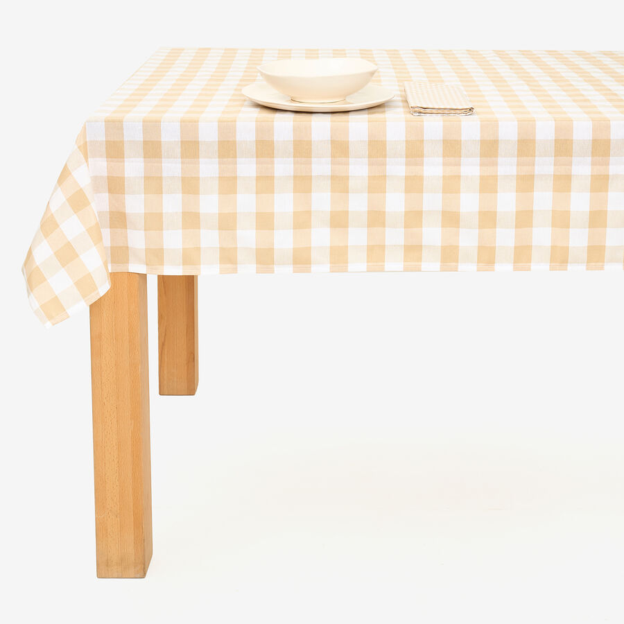 Mantel beige Vichy 140x200cm