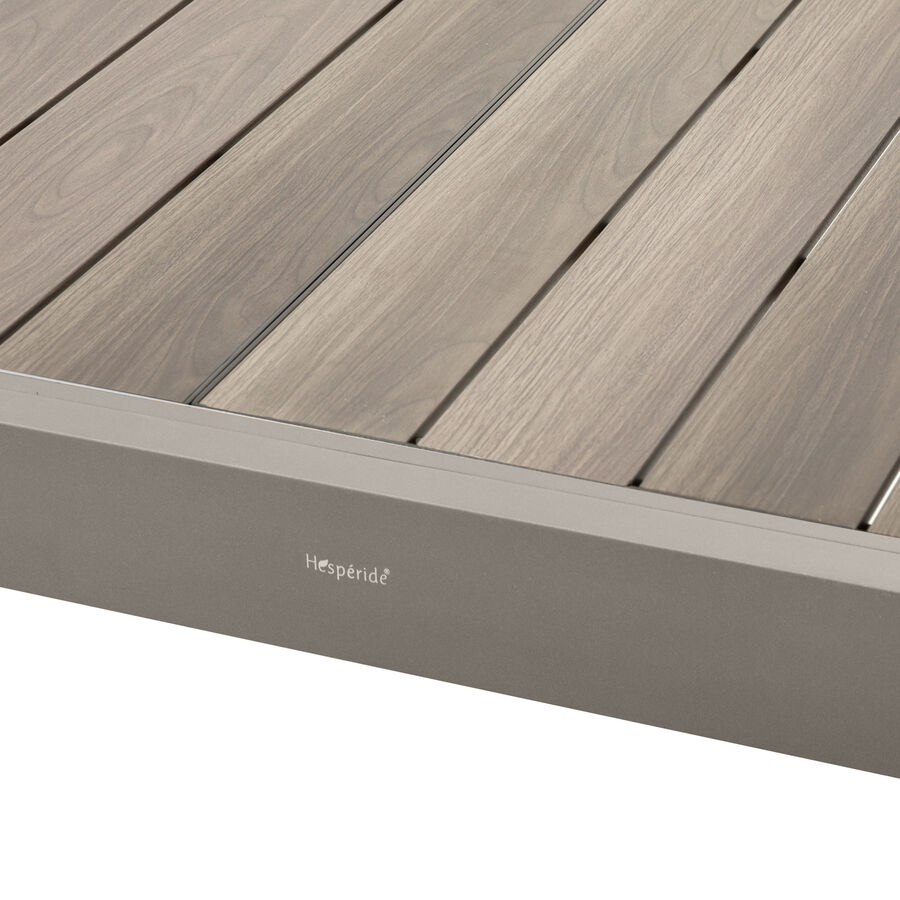 Mesa extensible gris de aluminio Palma 140/270x90cm