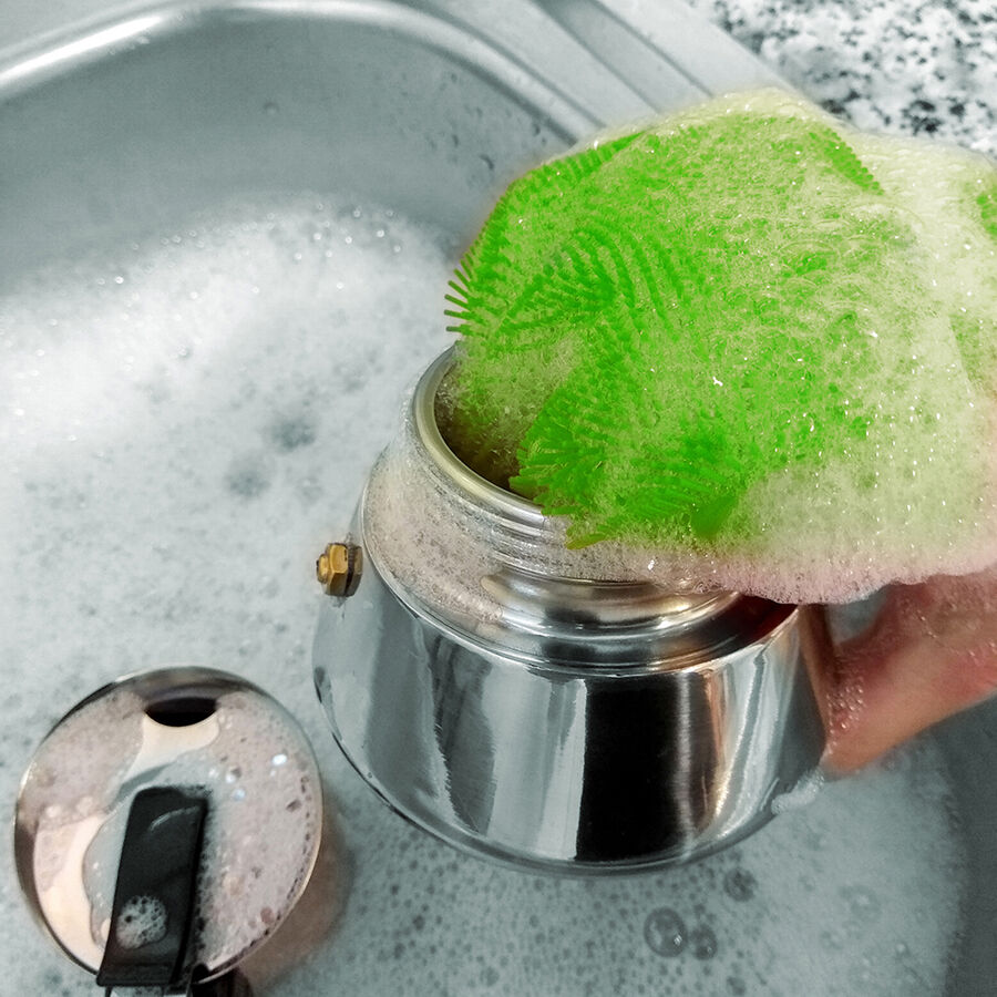 Guante con estropajo de silicona