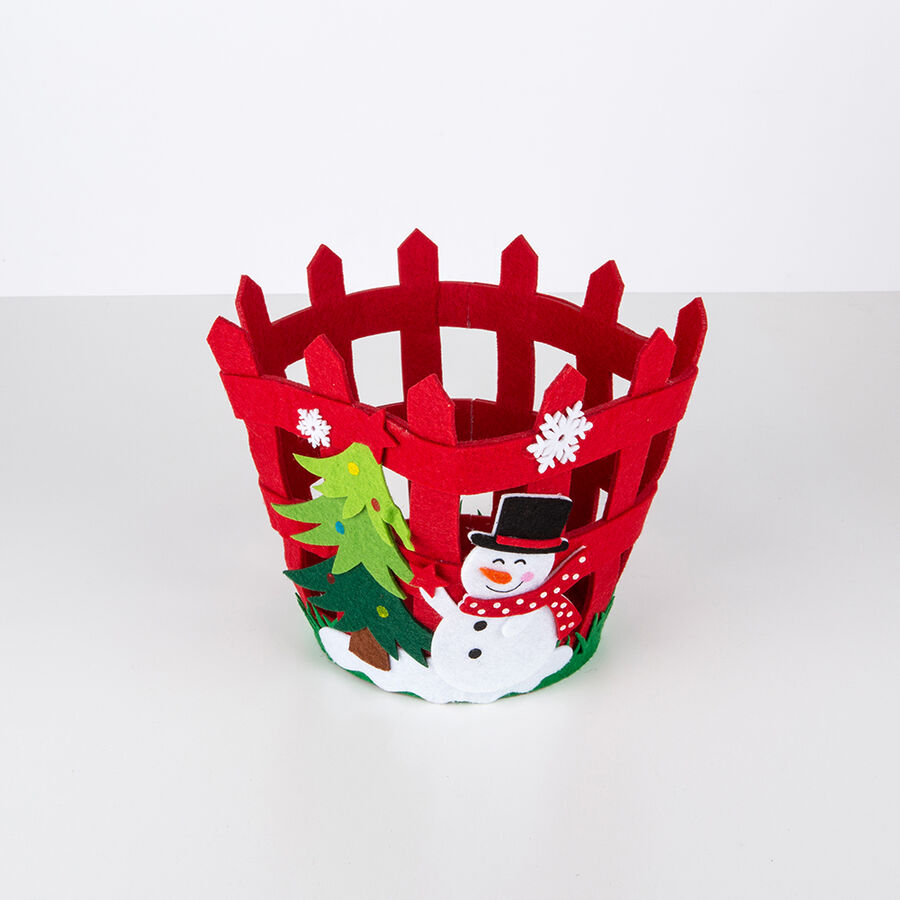 Portamaceta mu&ntilde;eco nieve fieltro